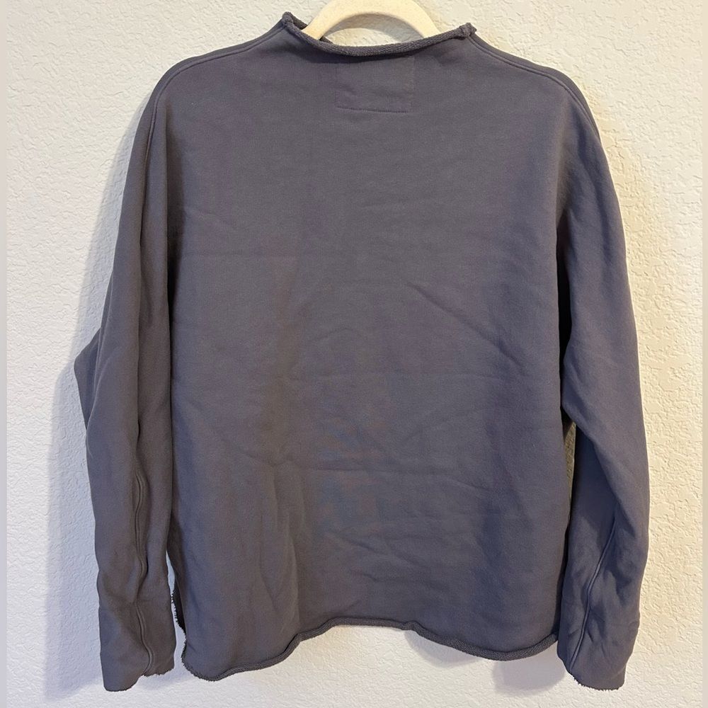 Frank & Eileen Effie Long Sleeve Funnel Neck Capelet in Elephant Grey, Size XS - Picture 4 of 11